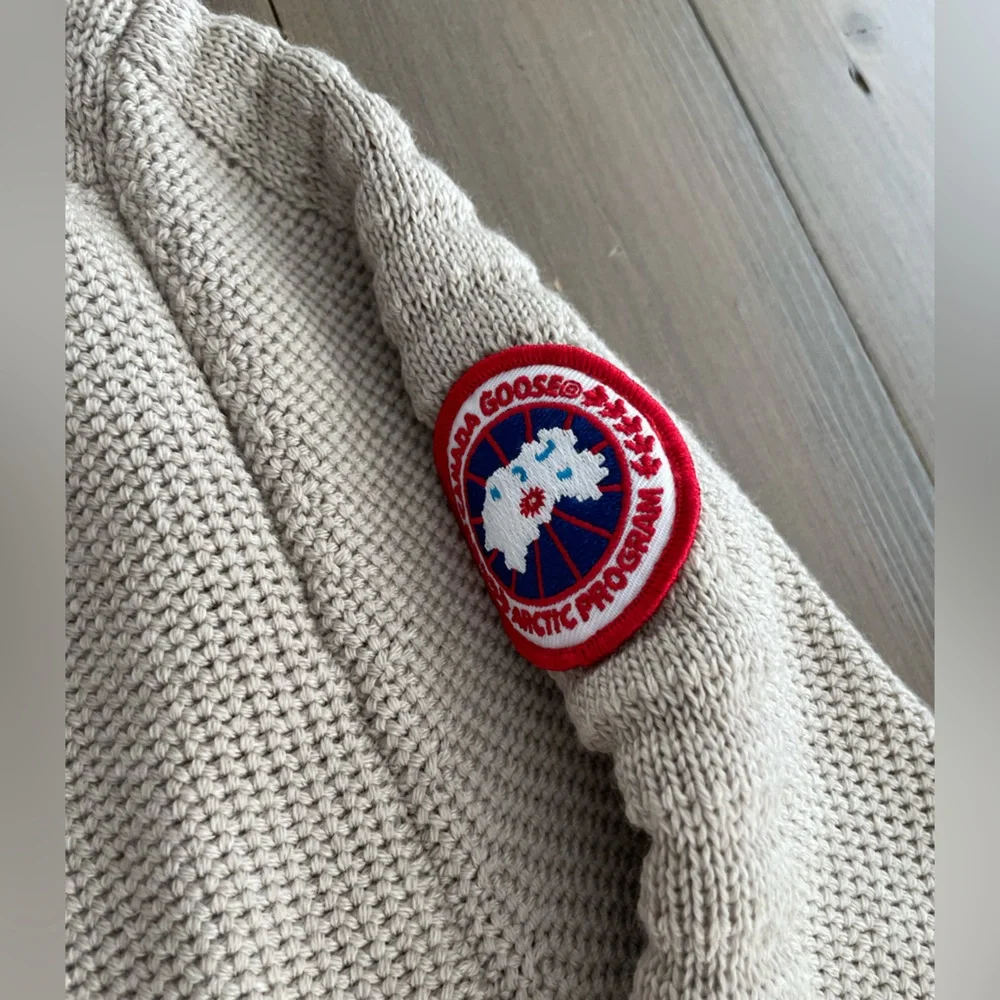 šSOLD Canada Goose Mens Paterson merino wool sweater in tan heather XL NWT - Picture 6 of 7